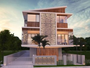 Scarborough House Design Modern 2 Story House Perforated Steel Screen